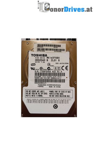 Toshiba - MK1637GSX - HDD2D60 - 160GB  - SATA - Pcb. G5B001851 000-A*