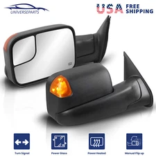 Side View Heated Tow Mirrors Black w/ LED Turn Signal For 2005-15 Toyota Tacoma