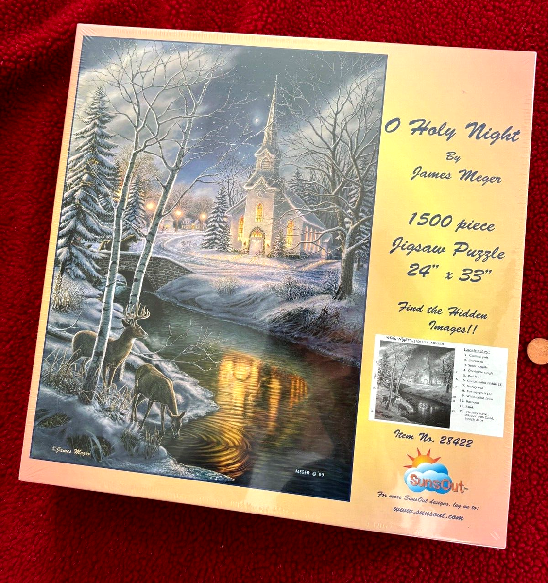 NEW SEALED SunsOut Puzzle O HOLY NIGHT Church Hidden Images 1500