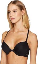 DKNY Womens Foundation Classic Cotton T-Back Underwire T-Shirt Bra Black 32D NWT
