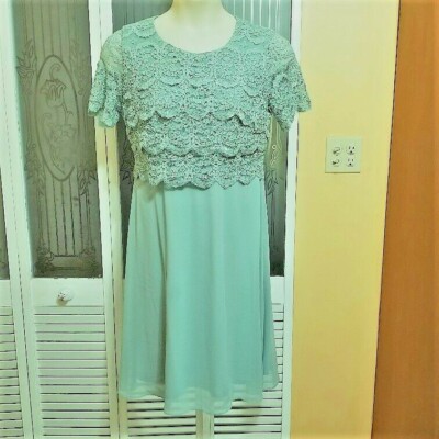 beautiful mint green dress Tia Dorraine Flared Satin Mini Dress