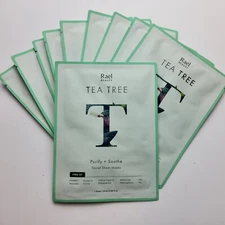 Rael Beauty Tea Tree Purify & Soothe Facial Sheet Masks Lot Of 10