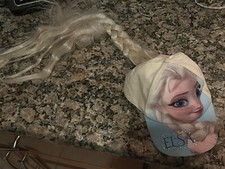 Disney Elsa Frozen Peluca Sombrero Pelo Rubio Niño Gorra Lentejuelas Ideal para Disney World