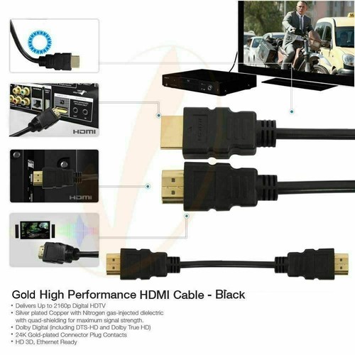 PREMIUM HDMI CABLE 3FT For BLURAY 3D DVD PS3 HDTV XBOX LCD HD TV 1080P LAPTOP PC - Picture 5 of 5