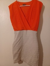 Express XsTp Vintage Dress Orange Beige