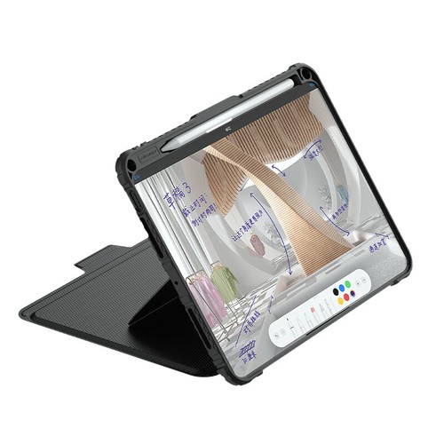 For iPad Pro 11/13 M4 2024 2IN1 Slide Lens Cover Leather Keyboard Magnet Case - Picture 16 of 22