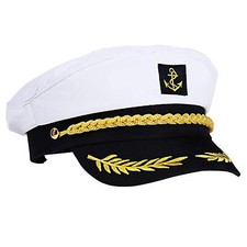 Unique Captain's Adjustable Hat Sailor Hat Officer Royal Navy Fancy Dress Adult
