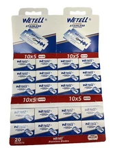 WETELL Razor Blades Super Stainless Double Edge, Safety Razor Shaver For Barbers