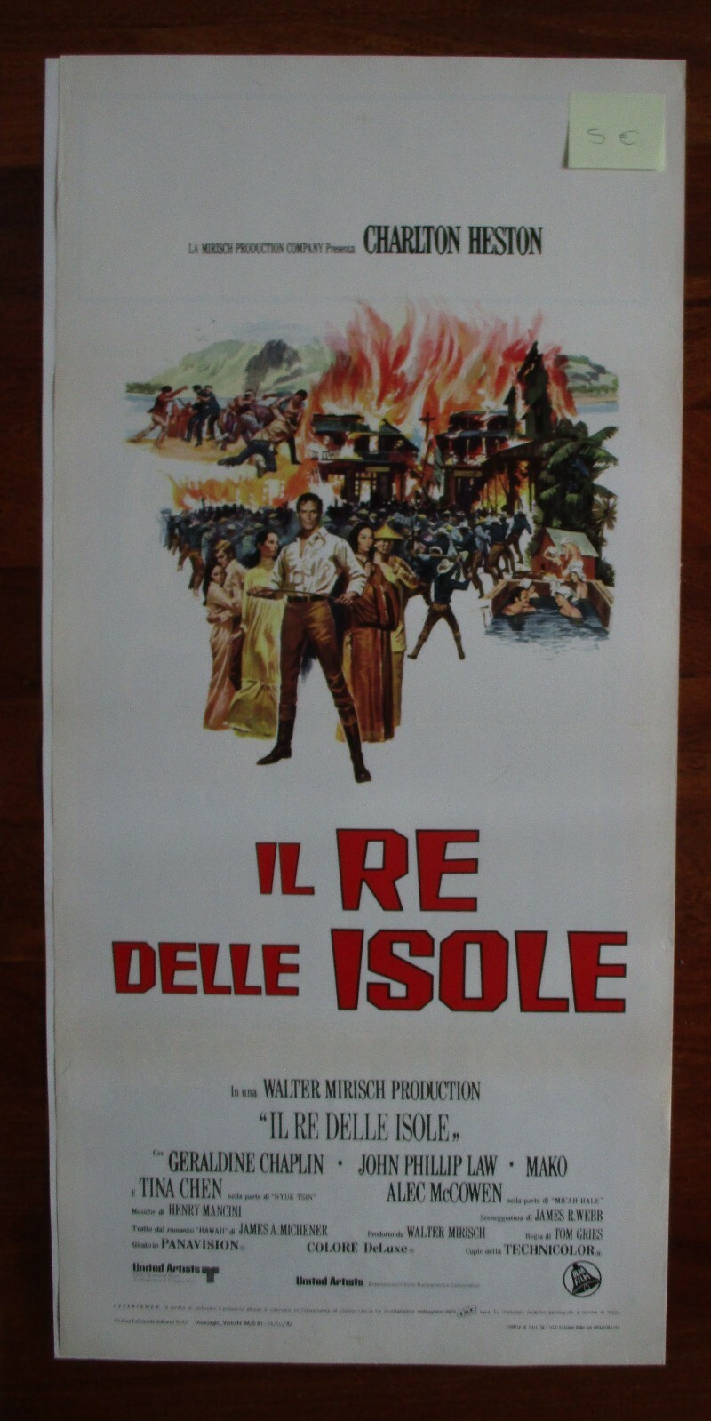 Locandina originale film Il re delle isole (1970) - Regia di Tom Gries
