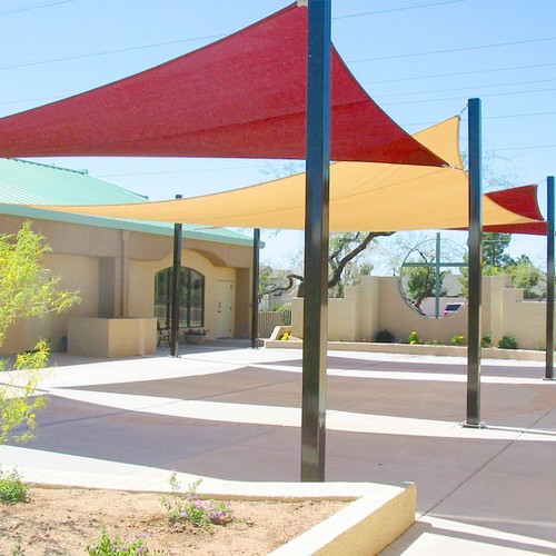 Sombra roja para vela dosel triángulo derecho bloque UV sombrilla exterior patio cubierta - Imagen 5 de 9