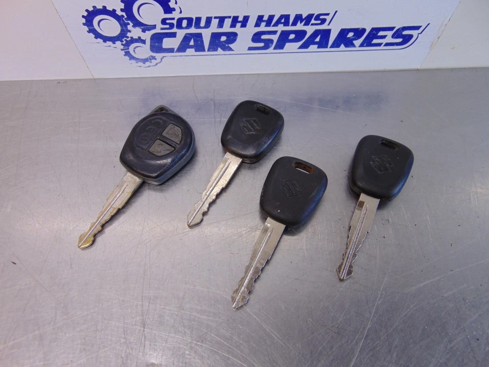 Juego de bloqueo de llave de barril de encendido Suzuki SX4 06-09 4 llaves conductor pasajero + arranque Foto 2 de 4