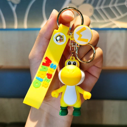Super Mario Yoshi Keychains 3D Cartoon Cute PVC Pendants Keyrings Boy Girls Gift - Bild 8 von 11