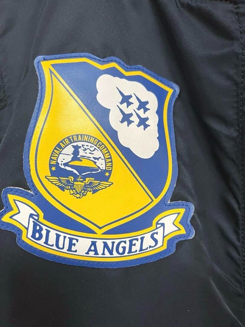 AVIREX Men's U.S.N. L-2A Flight Jacket Blue Angels Black AVIREX Men's U.S.N. L-2A Flight Jacket Blue Angels Black