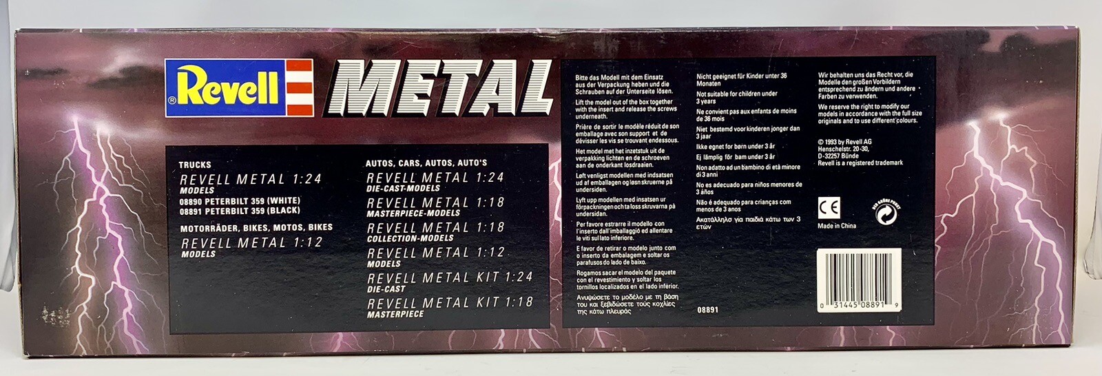 1:24 Scale Revell Metal 1993 Peterbilt 359 Semi Tractor Truck Black #08891 NEW