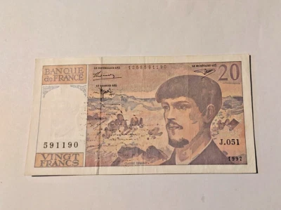 -1 billet 20 francs DEBUSSY-1997--J.051---TYPE-1980 MODIFIE-Nouveau-Texte-Penal - Photo 1/2