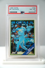 1988 Topps Bo Jackson Card #750 Baseball Card Kansas City Royals PSA 8 NM-MT