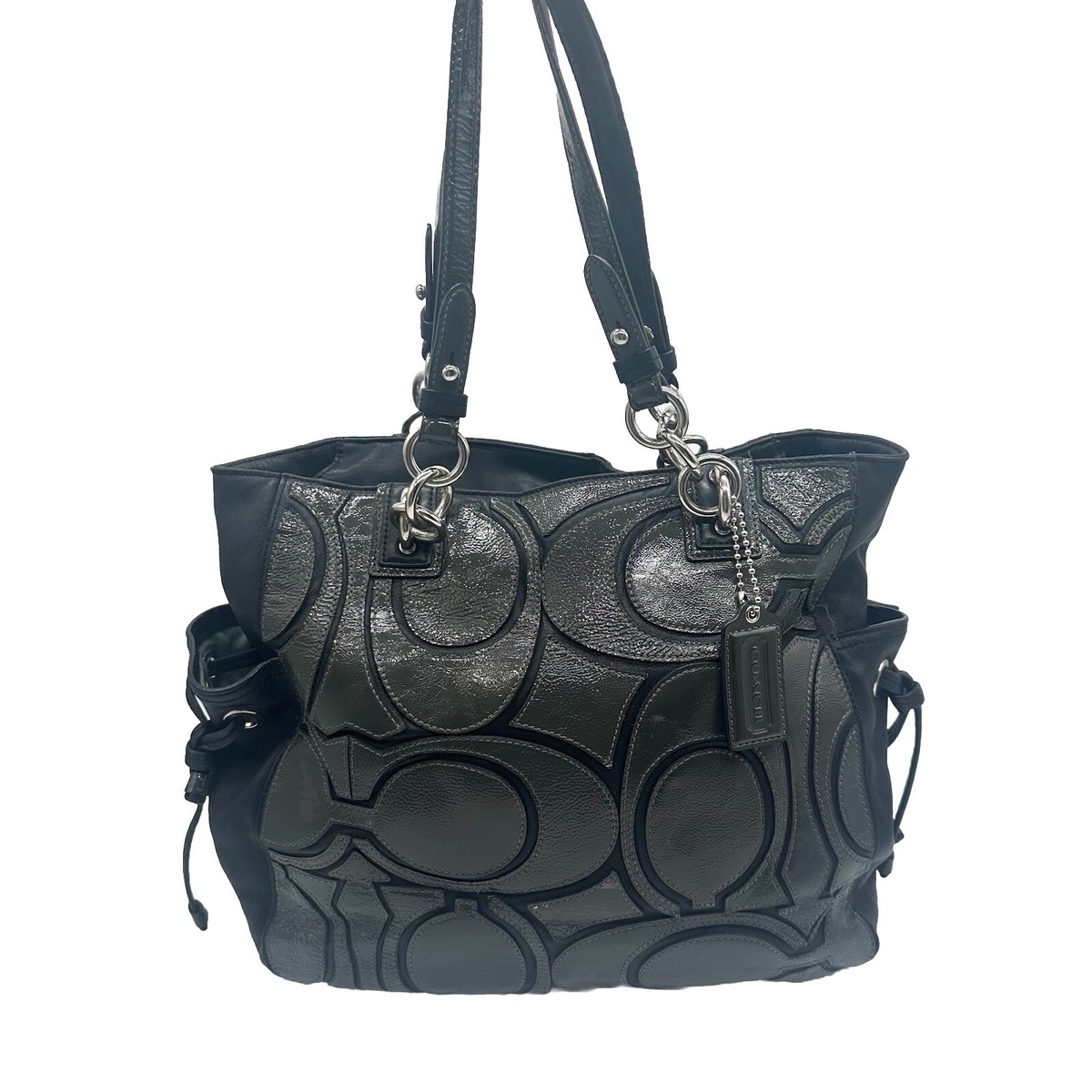 Coach Colette 16449 Leather Signature Overlay Bag Green Coach Colette 16449 Leather Signature Overlay Bag Green