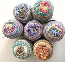 Willow Yarns  Cairo Cotton Acrylic Cake Yarn 4 Medium Worsted Self Striping 150g