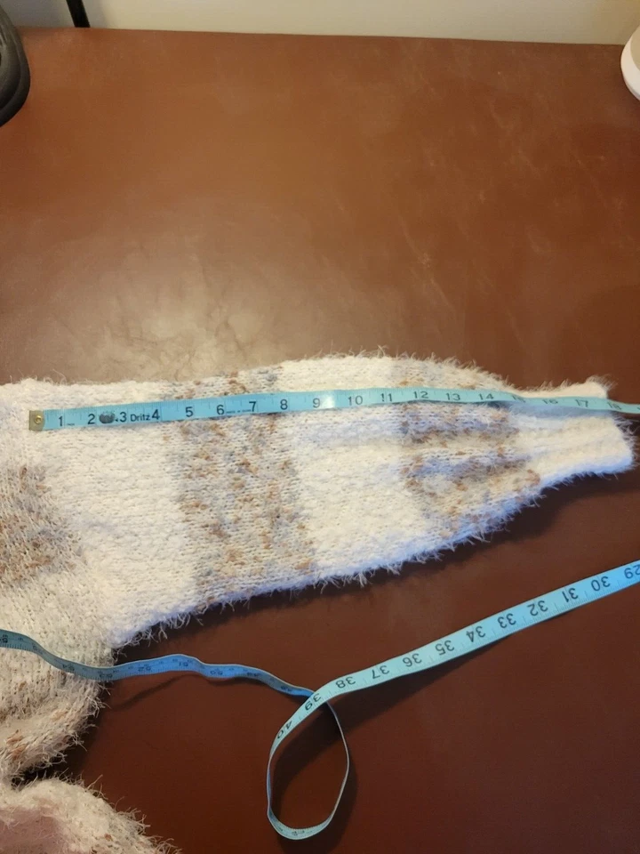 Suéter Maurices Gris Blanco Marrón Rayas Linterna Difusa Suave Para Mujer Talla XL Foto 4 de 4