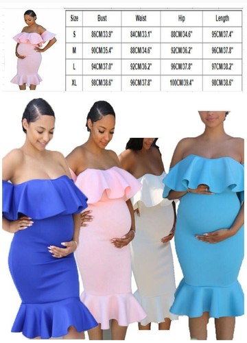 Ruffle Maternity Dress For Photo Shoot Pregnancy Dress Photography Props Clothes - Bild 2 von 6