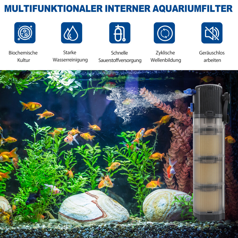 Filtro interno acquario 25W filtro acquario regolabile 1500 L/H pompa acqua foto 4