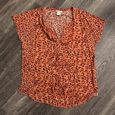 plus size red leopard print top