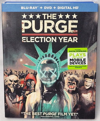 The Purge: Election Year (Blu-Ray/DVD/Digital, 2016) with Slipcover BRAND NEW