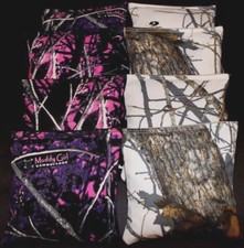 Mossy Oak Breakup reaTree CAMO Cornhole Bean Bags Pink  & White Hunting ACA Bags