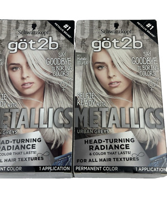 (2) Schwarzkopf Got2b M71 Selfie Ready Metallics in Metallic Silver