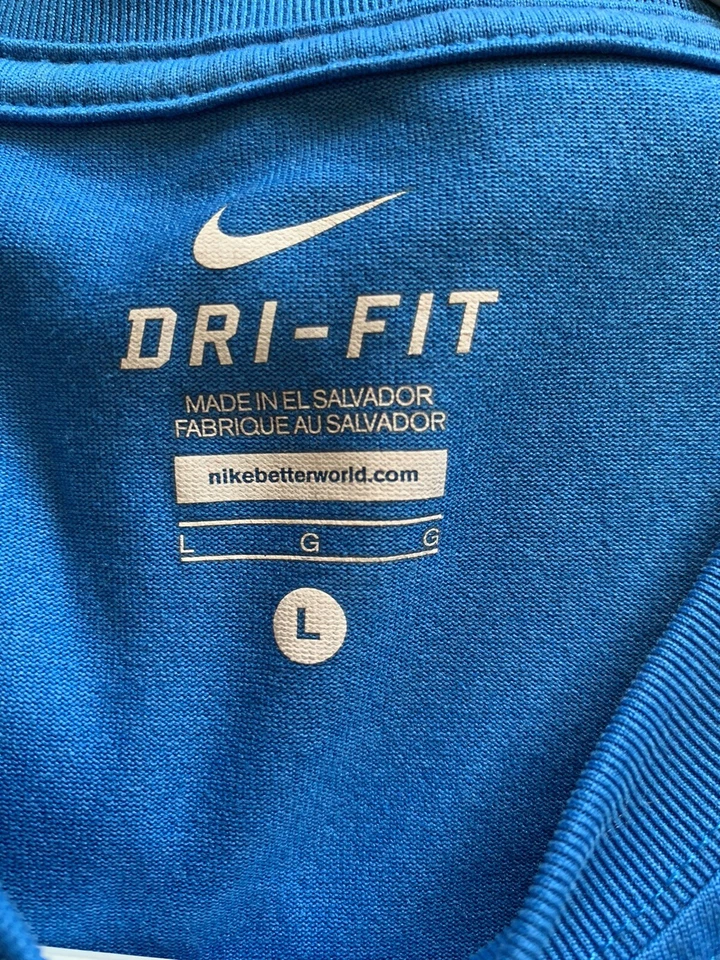 ✨BOY’S NIKE DRI-FIT TEAL WITH YELLOW SWOOSH T-SHIRT SIZE L  EUC✨ - Image 3 of 4