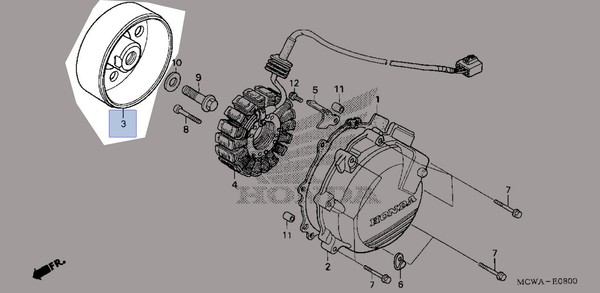 Honda 2002-2009 VFR Schwungrad 31110-MCW-D02 Neu OEM-image