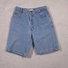 Vintage Bugle Boy Shorts Boys 18 Blue Denim Bermuda Pockets 9 Inseam Summer