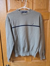 Nautica Crew Neck Long Sleeve Green/Blue Mens Sweater - Great Condition Size M