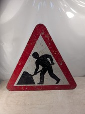 MEN AT WORK Safety Site Road Sign Wetal Heavy Duty With Stand Large