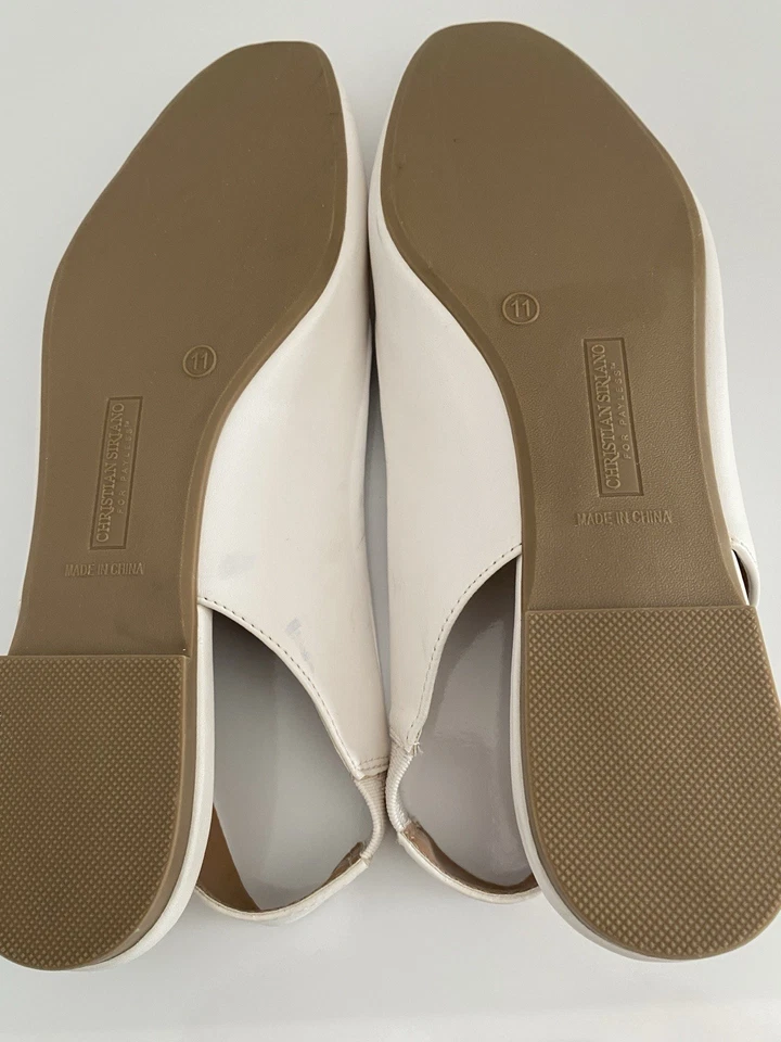 Christian Siriano para Payless Blanco Eslinga Trasera Mujer Plana Talla 11 Foto 4 de 4