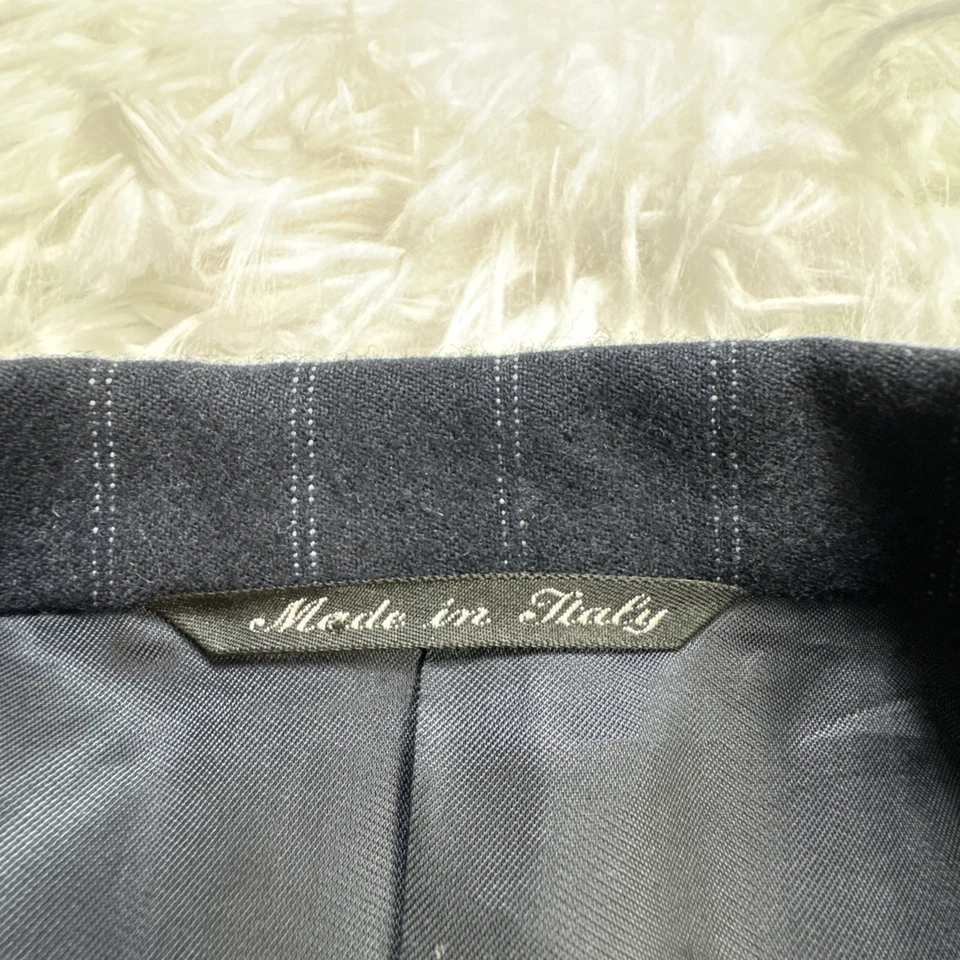 CANALI 2 Piece Suit Men’s 42 R Dark Blue Pinstripe Cashmere Blend 35x32 Italy - Image 4 of 4