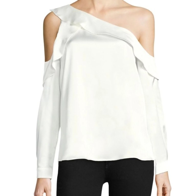 Parker 100%silk Off The Shoulder Blouse Size Medium