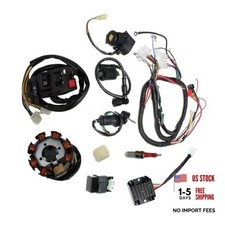 Electric Wiring Harness Wire Loom CDI Stator Kit Set for ATV Quad