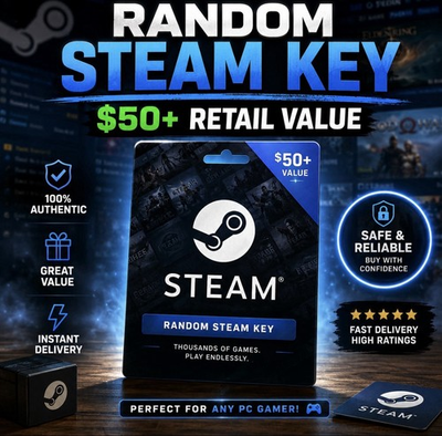 #ad Random Steam Key $50 Value Guaranteed Fast Delivery North America $7.69