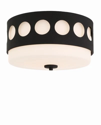 Crystorama Lighting Group KIR-B8100 Kirby 2 Light 13"W Flush - Black - Picture 1 of 12