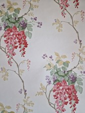 Laura Ashley Wisteria Cranberry Wallpaper 1 Full Roll Plus 1 Part Roll