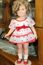 Vintage 1972 Ideal Doll Shirley Temple Doll Polka Dot Dress 16" Great Shape