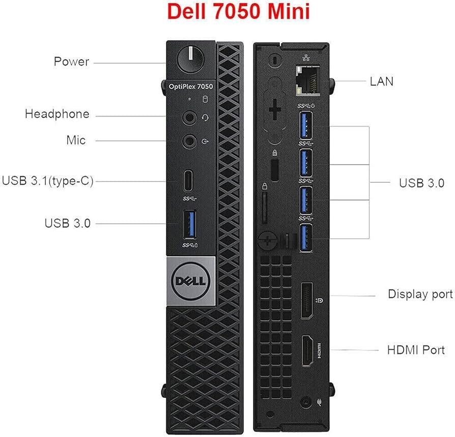 Dell Optiplex Micro MFF Mini PC Core i7-6700T - 16GB - 128GB SSD