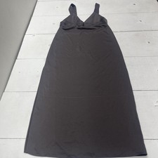 Zara Full Slip Womens Large Brown Contrast Seam Satin Midi V Neck Strappy NWT