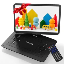 TENKER 17.9" Portable DVD Player 15.6" HD Swivel Screen Rechargeable Battery US
