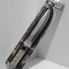 Hunting Knife & Survival Kit 8” Blade w/ Sheath Waterproof Storage in Handle NEW