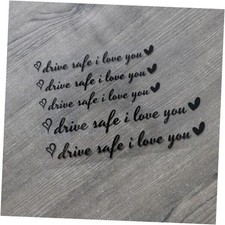 Drive Safe I Love You Rearview Mirror Decal Stickers, Safety Car Signs, Black