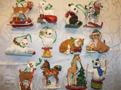 Danbury Mint Baby Animals Tierkinder 12 Stück (2)  Weihnachten Christbaumschmuck