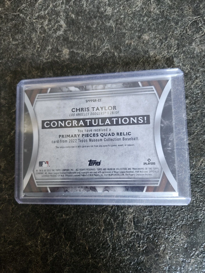2022 Topps Museum Collection Quad Relic 21/25 Chris Taylor Card# SPPPQR-CT - Image 2 of 2