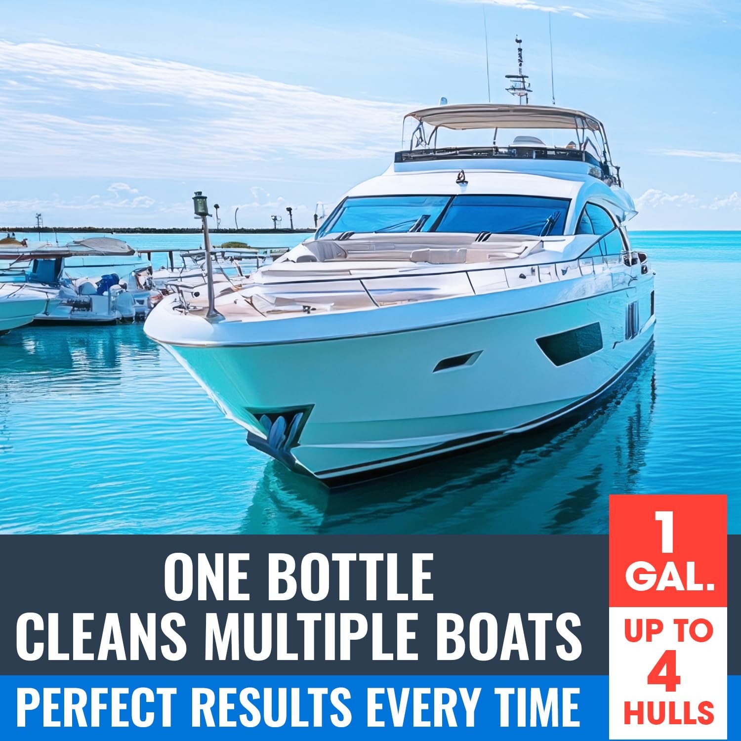 Instant Boat Hull Cleaner - Dual Acid Formula for Scum, Rust, Hard Water Stains